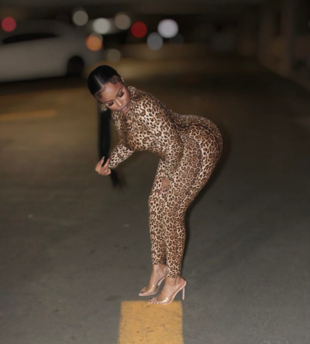 Cheetah print jumpsuit
