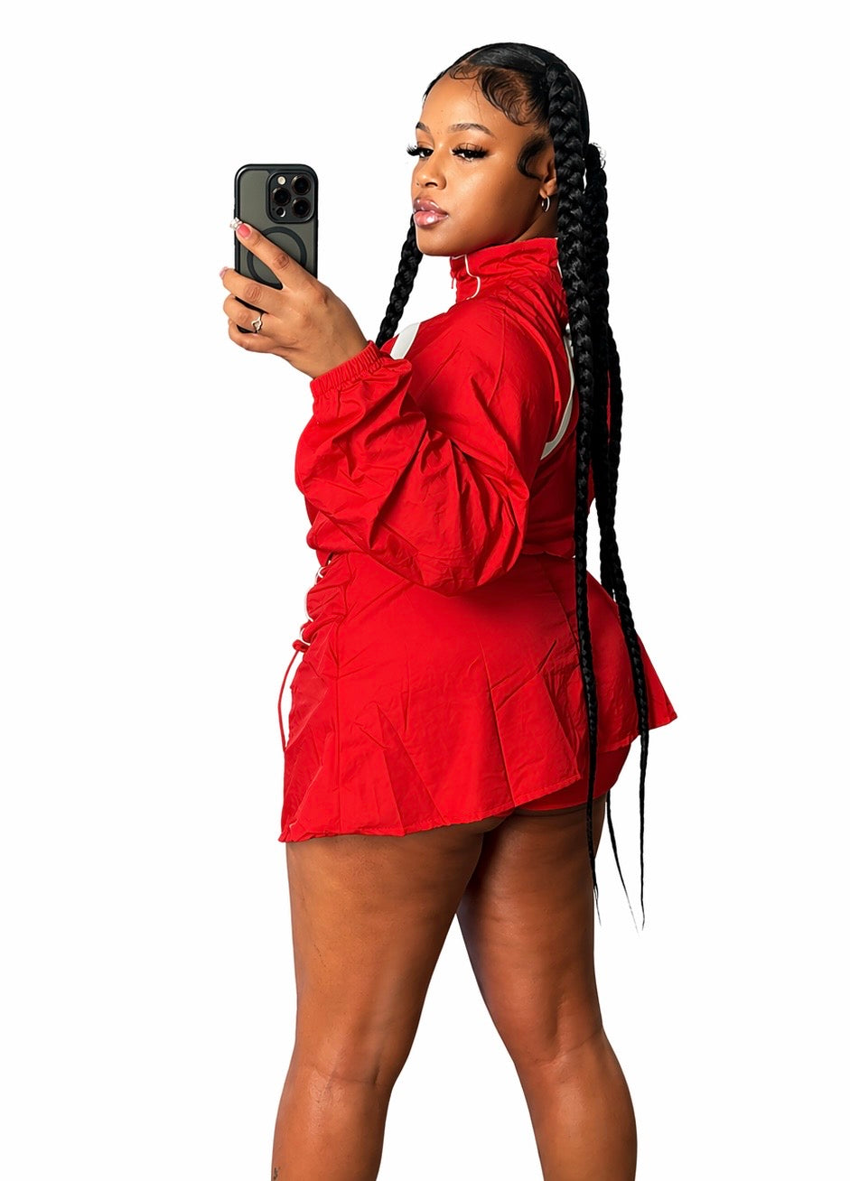 Hottie Sport 2 pc Skort Track Set (red)