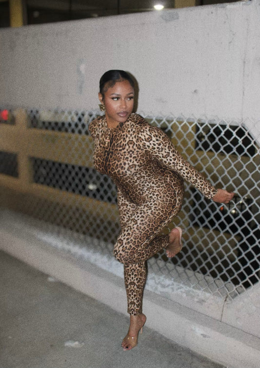 Cheetah print jumpsuit