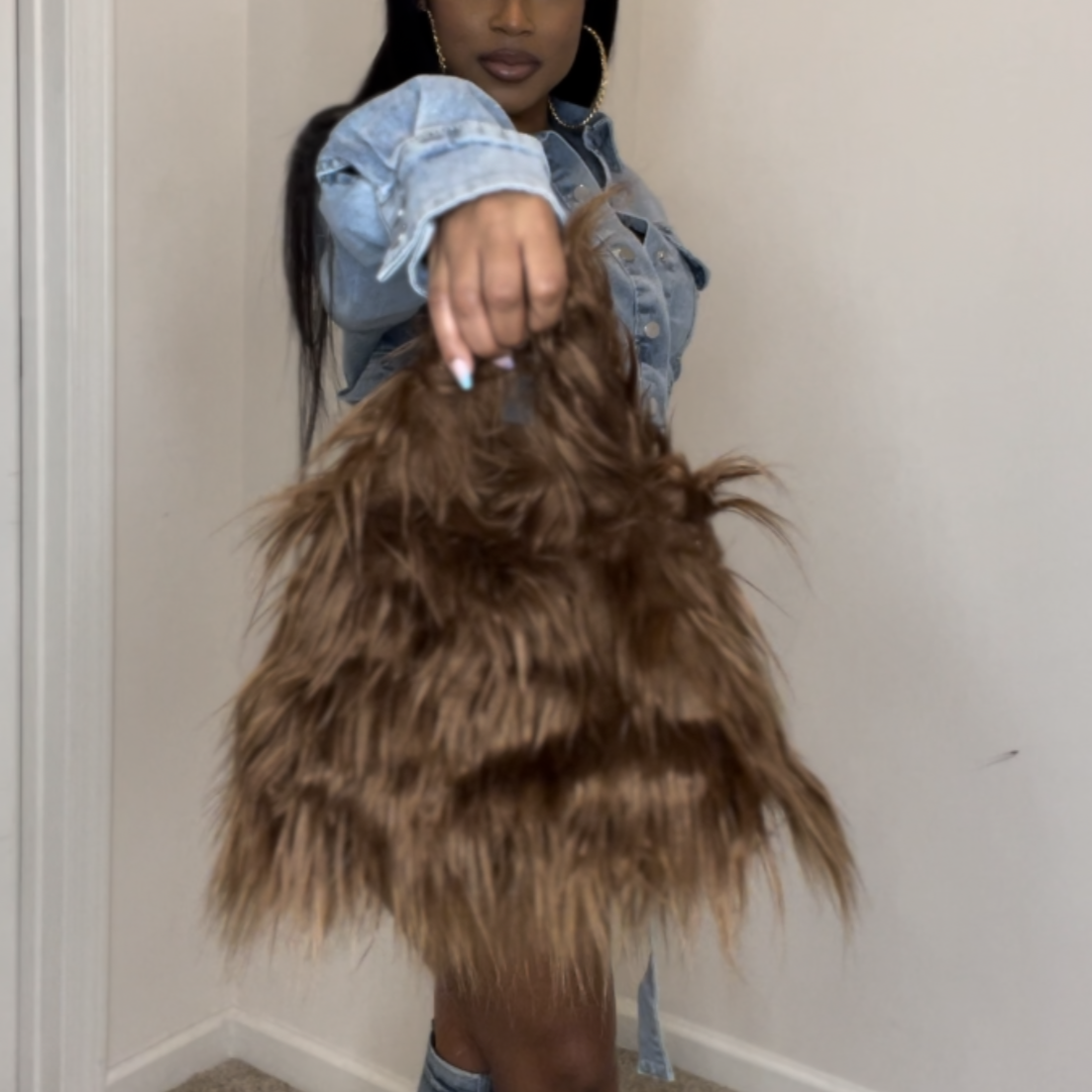 "Grizzly" fur purse